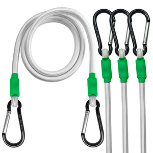 Bungee Cord with Carabiner Hooks, 4 Pack,White Color