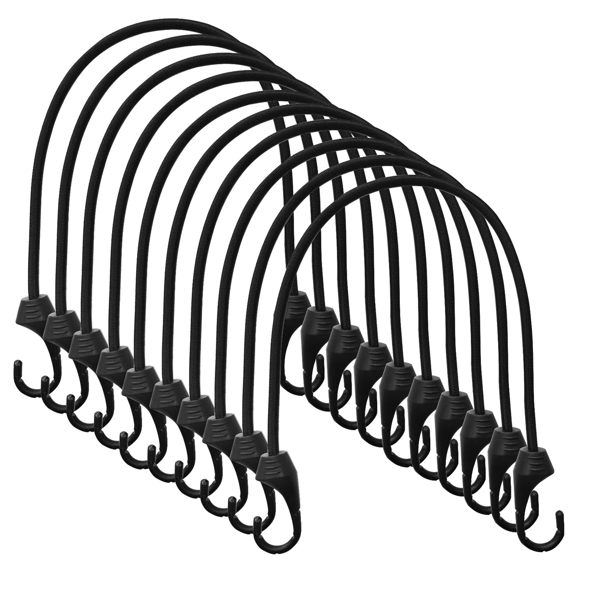 JONEAZ Small Bungee Cords with Hooks, Light Duty, 2–12 Inch & Mix Size