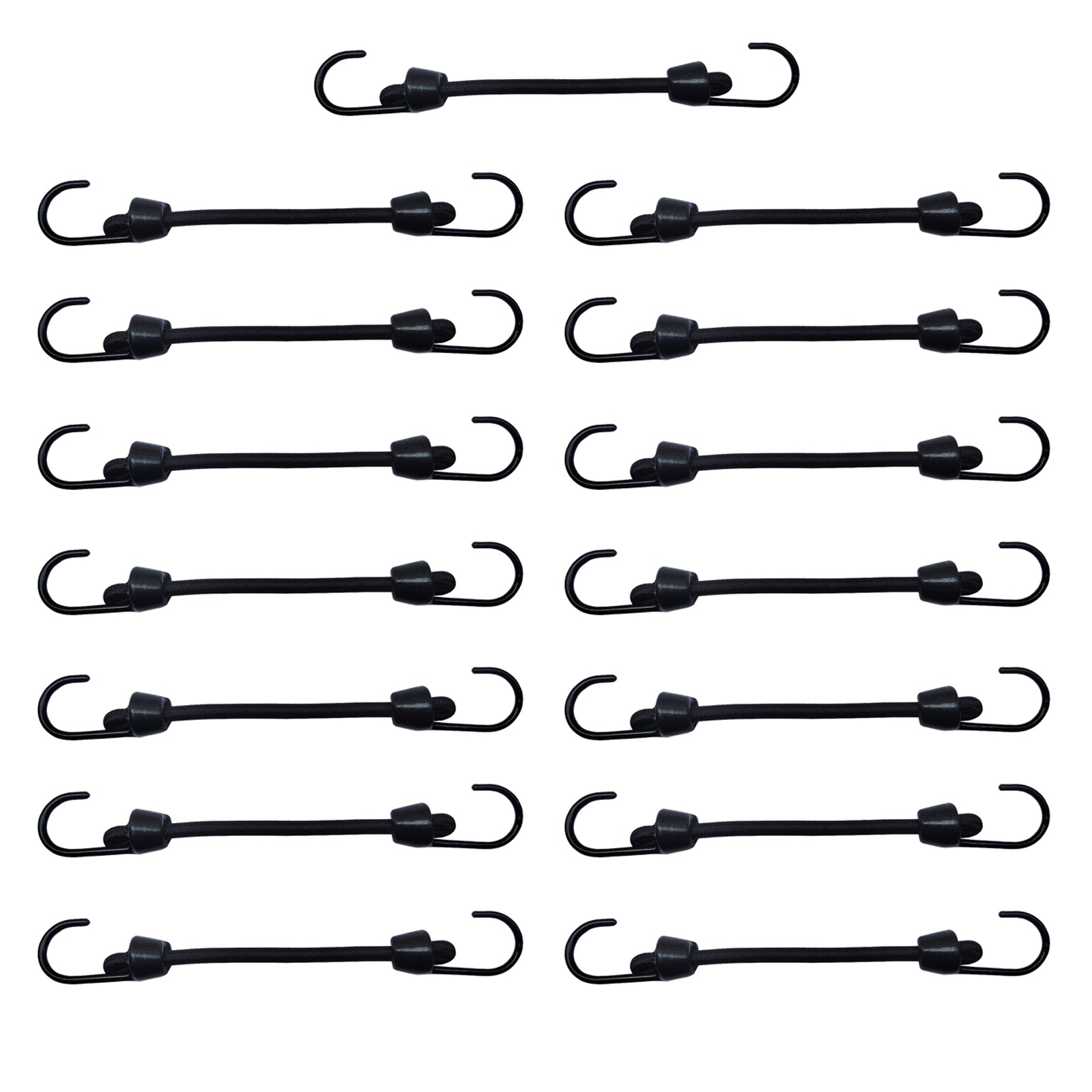 Mini Bungee Cord with hooks, 15 Piece one Package