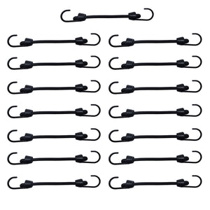 Mini Bungee Cord with hooks, 15 Piece one Package