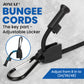 Joneaz 8 Pcs Bungee Cords with Hooks Adjustable Heavy Duty Black, UV Resistant Shock Strap with Carabiner Style Clips,4 Spare Parts Offered