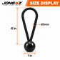 Joneaz Bungee Balls Cord, Black Bungee Cord for Canopy Tarp,UV Resistant,50-Piece