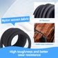 Bungee Cord with Carabiner Hooks 24 inch, 4-Piece,Black Nylon Fiber, 5/16 inch Diameter Cord, UV Resistant, for Securing Tarp and Rear Luggage in Travelling or Camping