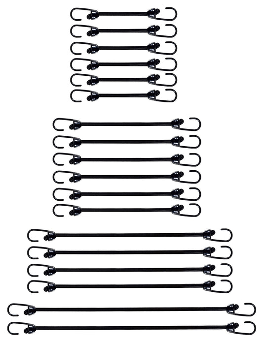 Mini Bungee Cord with hooks, 15 Piece one Package