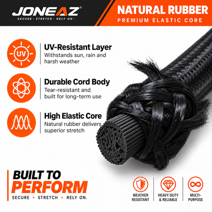 JONEAZ Bungee Shock Cord, 50 ft Roll, 1/8 in, 3/16 in & 1/4 in