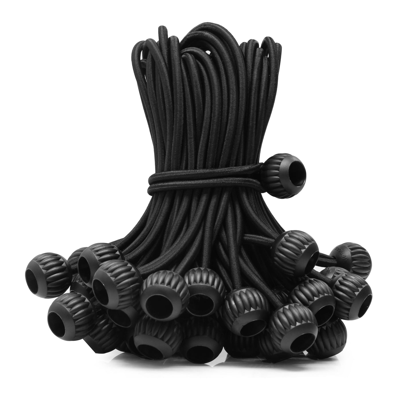 Joneaz Ball Bungee Cord,Black Color, High Elastic Shock Bungee Tie Down Cord, Real Rubber, 50-Piece, UV-Resistant, Heavy Duty…