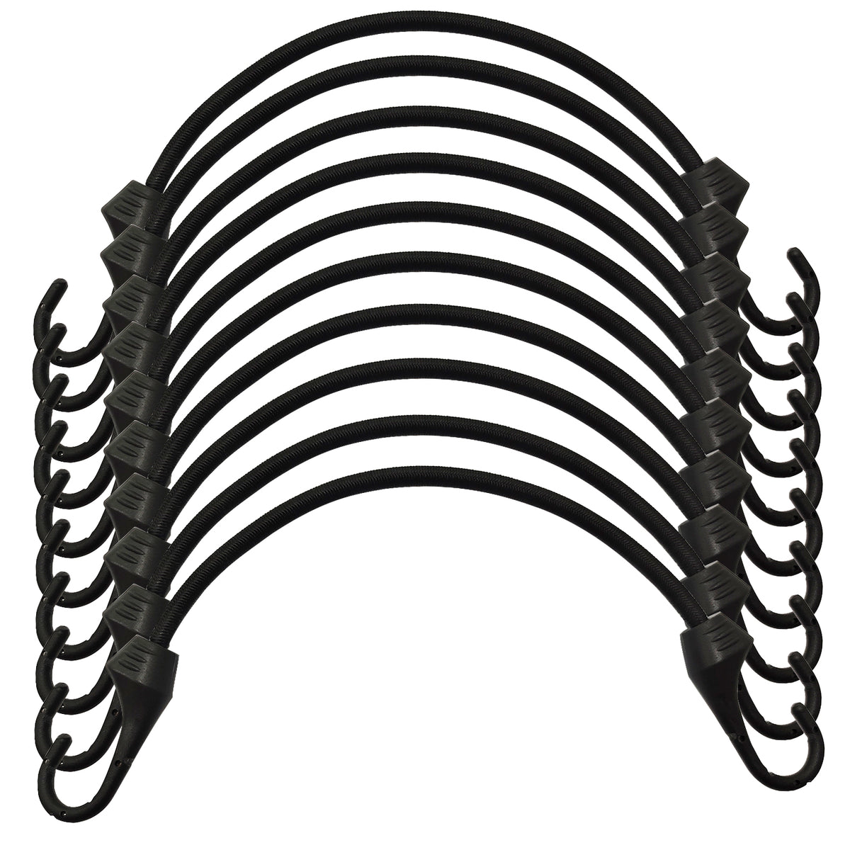 JONEAZ Small Bungee Cords with Hooks, Light Duty, 2–12 Inch & Mix Size