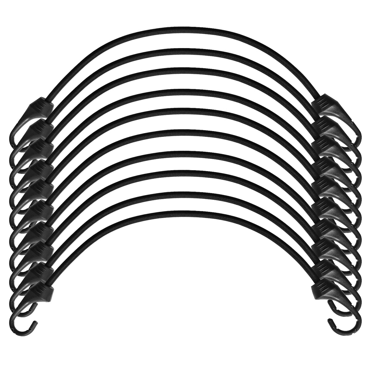 JONEAZ Small Bungee Cords with Hooks, Light Duty, 2–12 Inch & Mix Size