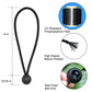 Joneaz Bungee Balls Cord, Black Bungee Cord for Canopy Tarp,UV Resistant,50-Piece
